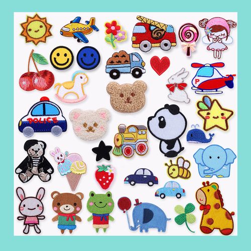 熨燙時(shí)尚卡通布貼衣服鞋子帽子刺繡貼補(bǔ)丁貼羽絨服修補(bǔ)破洞裝飾貼