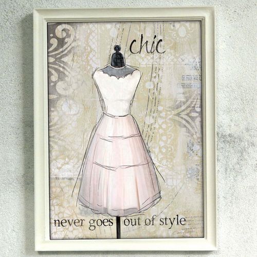 美式復(fù)古服裝店裝飾畫女裝店帽包高跟鞋掛畫婚紗店實(shí)木有框創(chuàng)意畫
