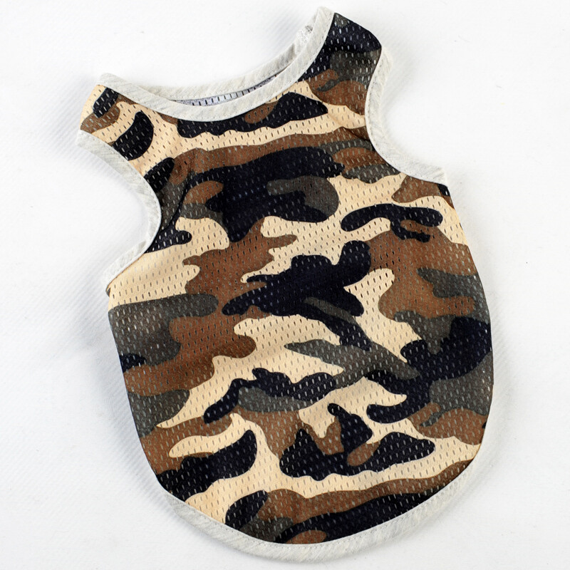 【2件8.5折】大型犬衣服狗狗春夏裝金毛薩摩耶哈士奇拉布拉多大狗背心寵物服飾 軍綠色迷彩網(wǎng)格背心 9號--胸圍66-72cm