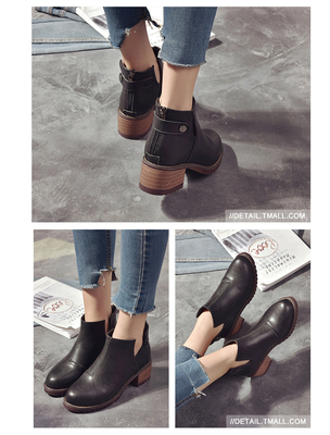 秋季新款短靴女中跟靴子馬丁靴粗跟及踝靴英倫風女靴女鞋 派尼美特靴子型號【價格 圖片 品牌 報價】-蘇寧易購派尼美特服飾鞋帽專營店